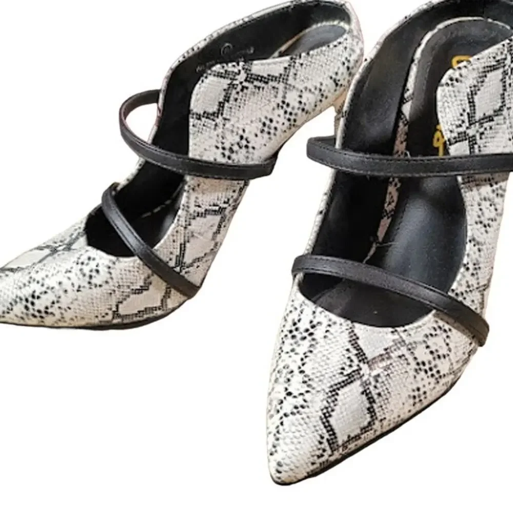Lulus- Farryn Snakeskin Print- 3 inch heel- size 8 - Picture 1 of 7
